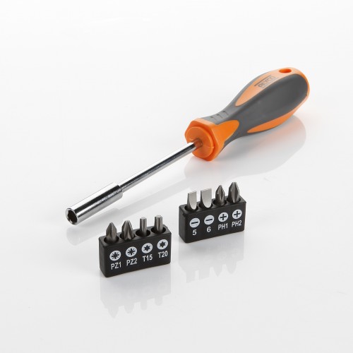 Juego 9 Piezas De Puntas Y Adaptador Magnético ALYCO ORANGE