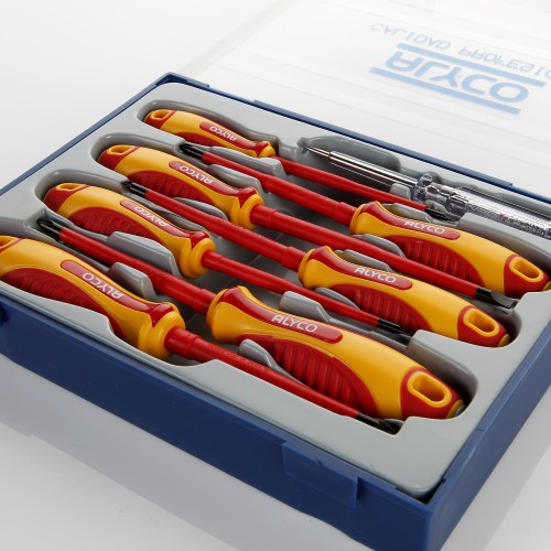 Juego De Destornilladores Aislados 8 Pzs, Caja De Plástico ALYCO