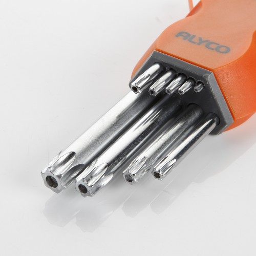 Juego De Llaves Acodadas Torx Inviolable, Soporte De Plástico ALYCO ORANGE