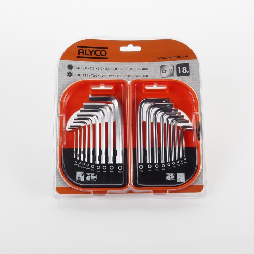 Juego De Llaves Allen Y Torx Inviolable, Estuche De Plástico ALYCO ORANGE