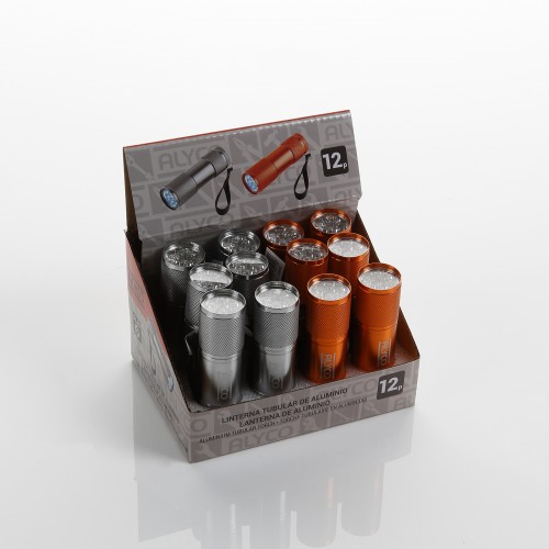 Linterna Tubular De Bolsillo Aluminio 9 Led ALYCO ORANGE
