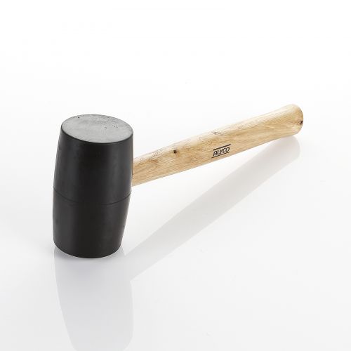 Maza De Goma Negra Con Mango De Madera ALYCO
