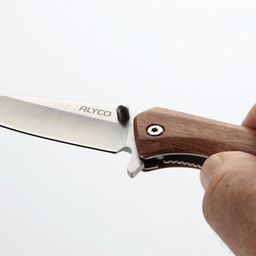 Navaja Con Filo De 85mm Y Mango De Madera ALYCO