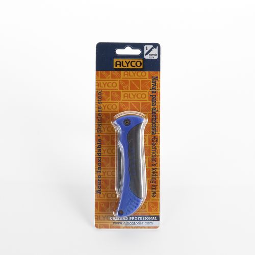 Navaja Inoxidable Para Electricista Mango Bicomponente ALYCO