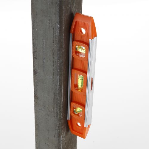 Nivel Torpedo Tubular Magnético 3 Fiolas Cuerpo Plástico ALYCO ORANGE