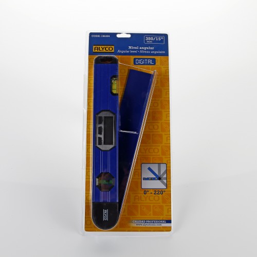 Nivel Tubular Angular Digital Con 2 Fiolas Con Cuerpo Rectangular De Aluminio ALYCO
