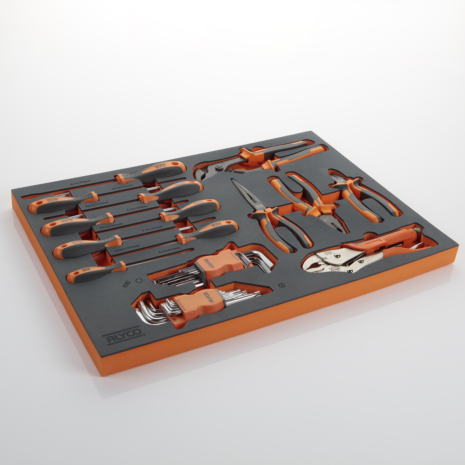Bandeja De Espuma Con Juego De Alicates y Destornilladores ALYCO ORANGE