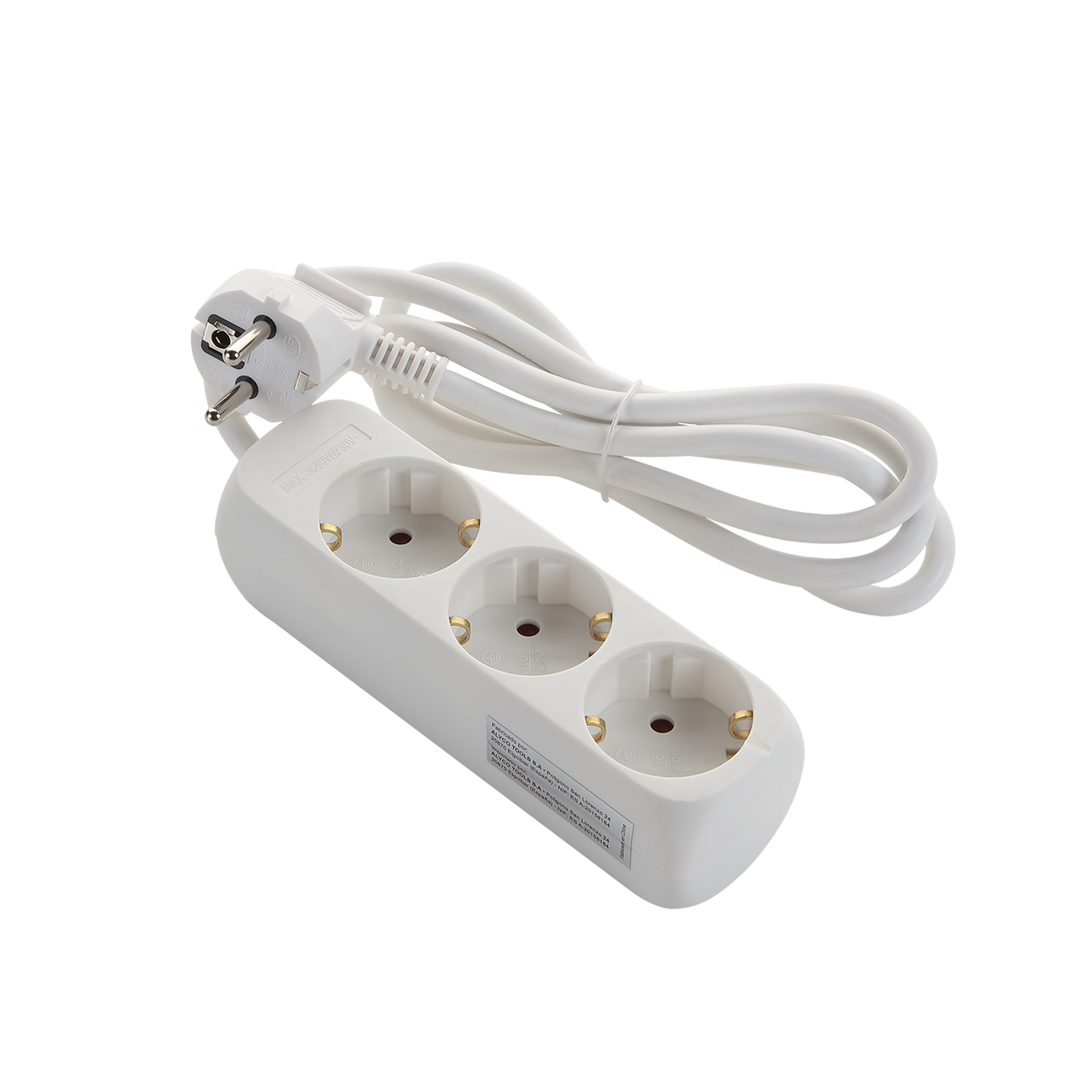 Multiprise 8 + 3 Type E AutoFuse Câble 1,5 m Avec Inter Noir ACTIVEJET