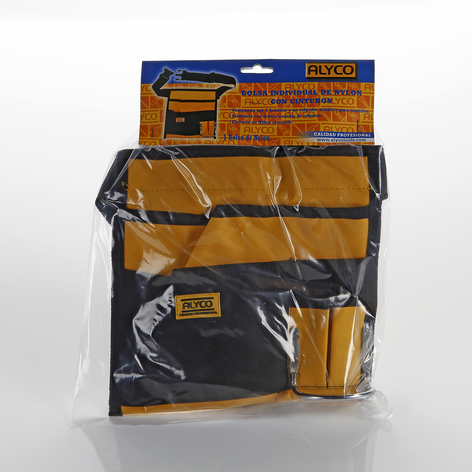 Cinturón porta-herramientas de nylon con 2 bolsas