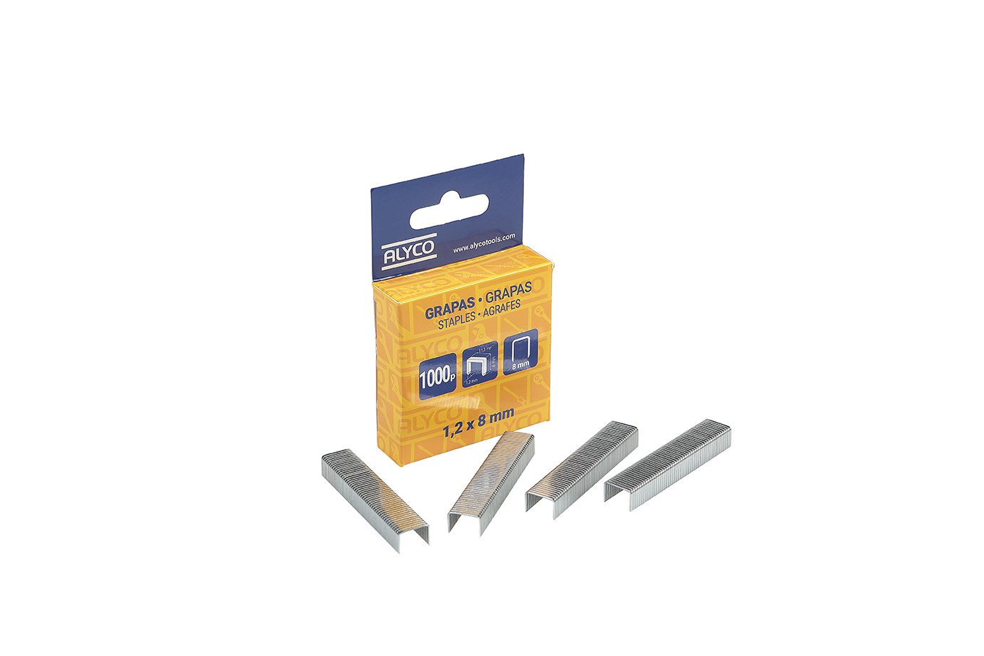 Imagen del producto Caja de 1.000 Grapas Tipo U Reforzadas ALYCO para Cód 151300, 151305 y 171275