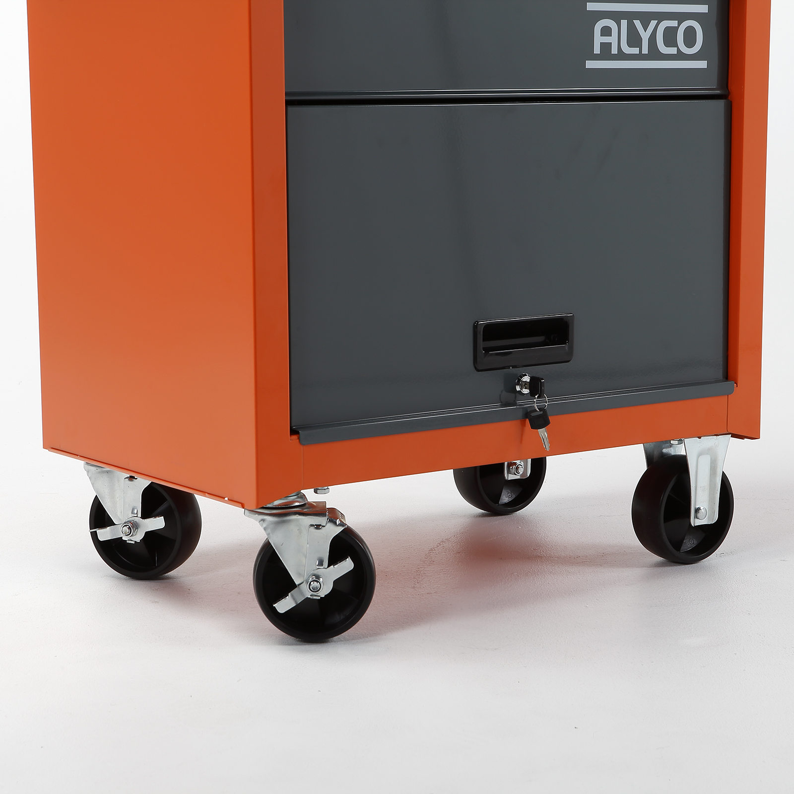 Metal Trolley With Two Drawers And Door ALYCO ORANGE Products Alyco Tools