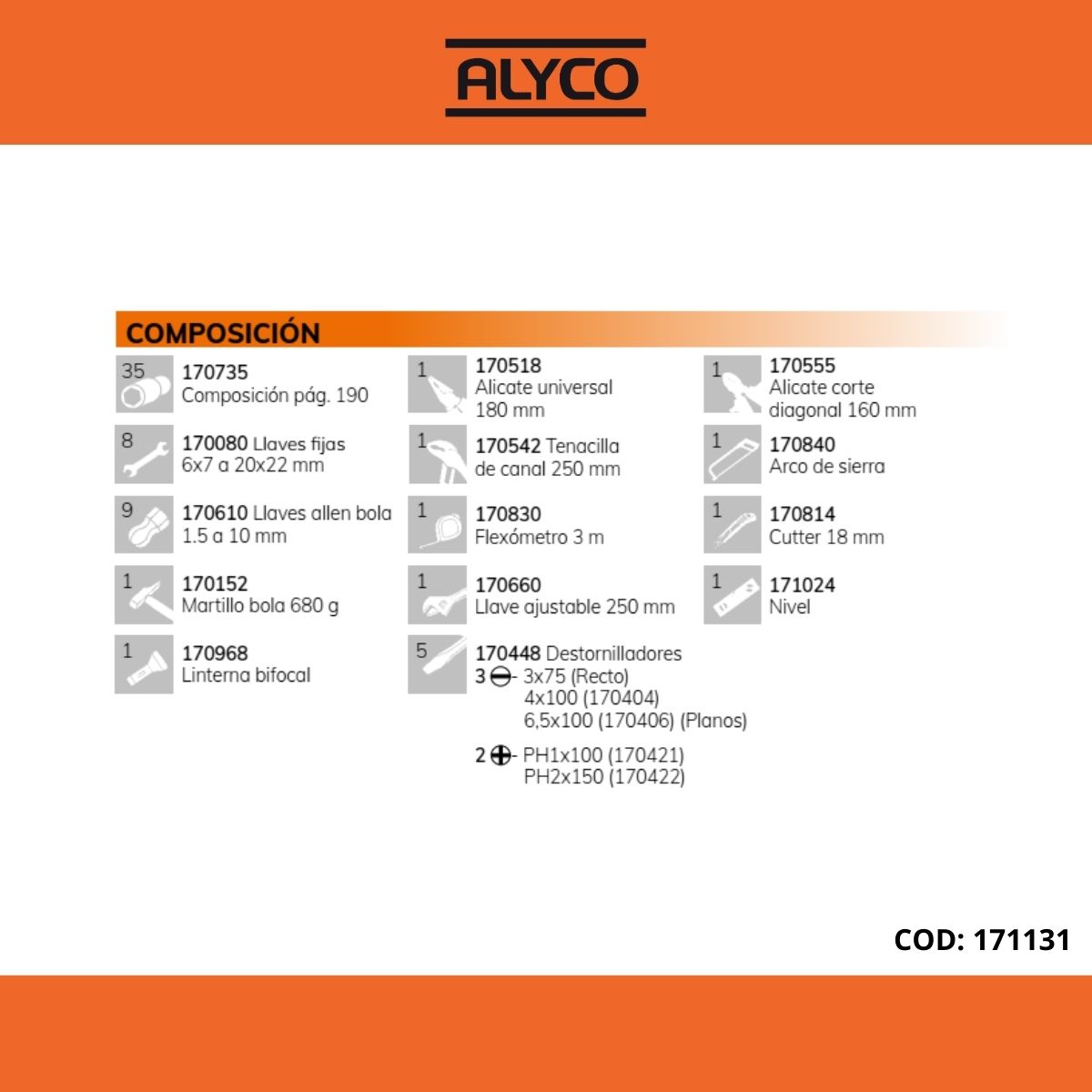 Caja Metálica Para Herramientas De 5 Bandejas ALYCO ORANGE, Productos