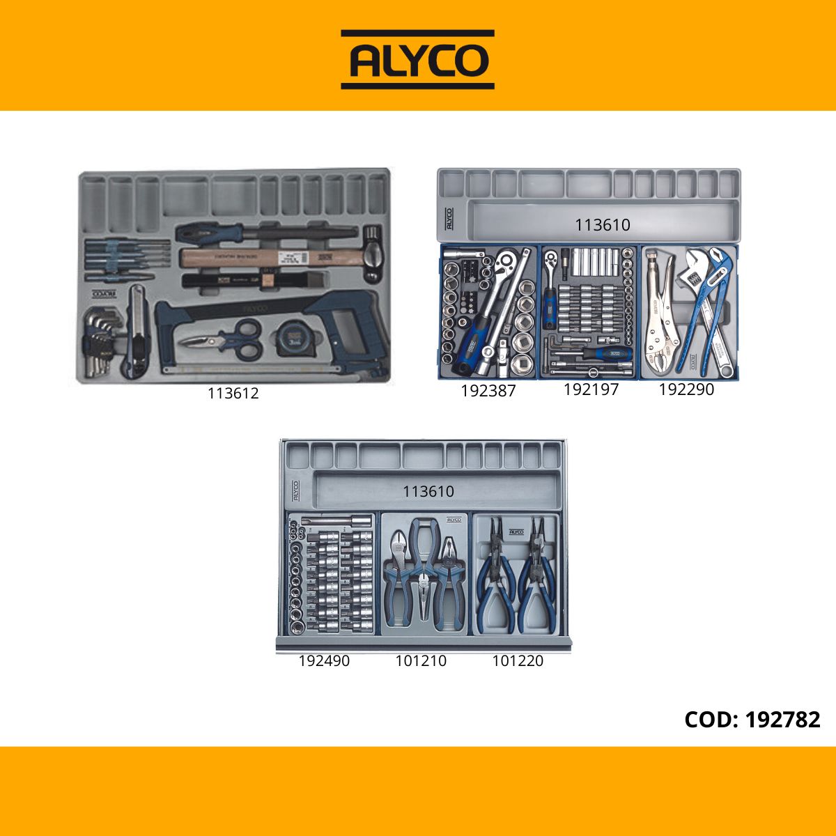 Carro de herramientas completo con 162 herramientas - HR ALYCO 170862 - SIA  Suministros