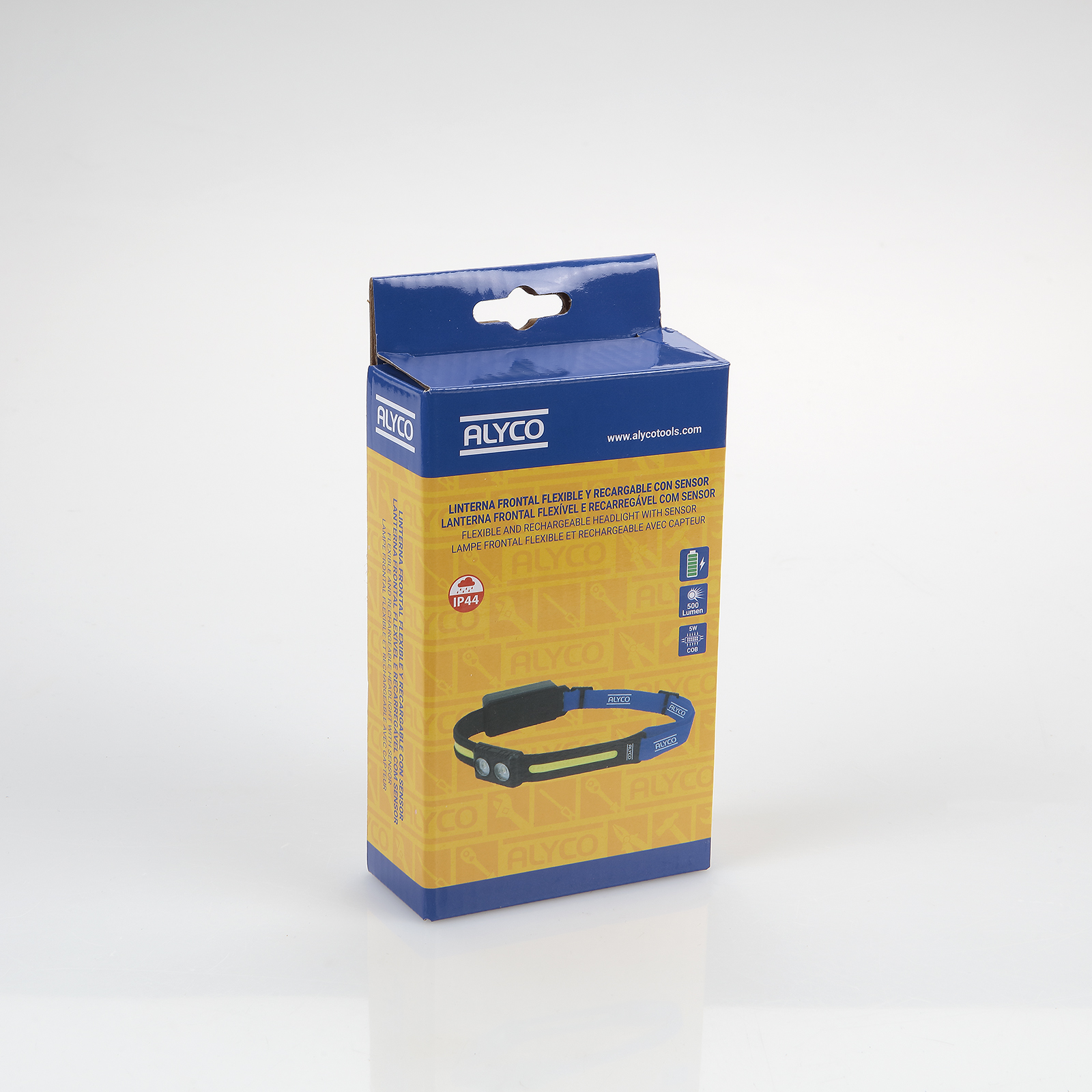 LINTERNA FRONTAL RECARGABLE FLEXIBLE 2LED C/ SENSOR COB 5W