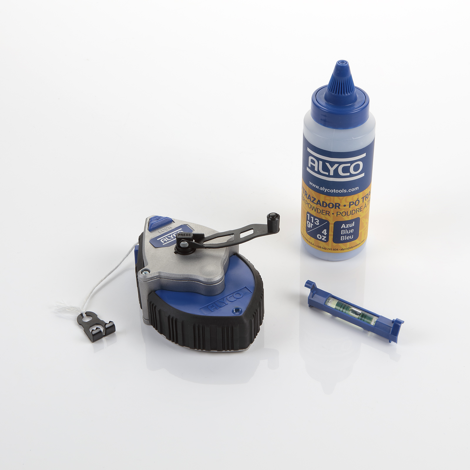 3-piece Set With Chalk Line, Chalk Powder And Mini Level ALYCO, Products