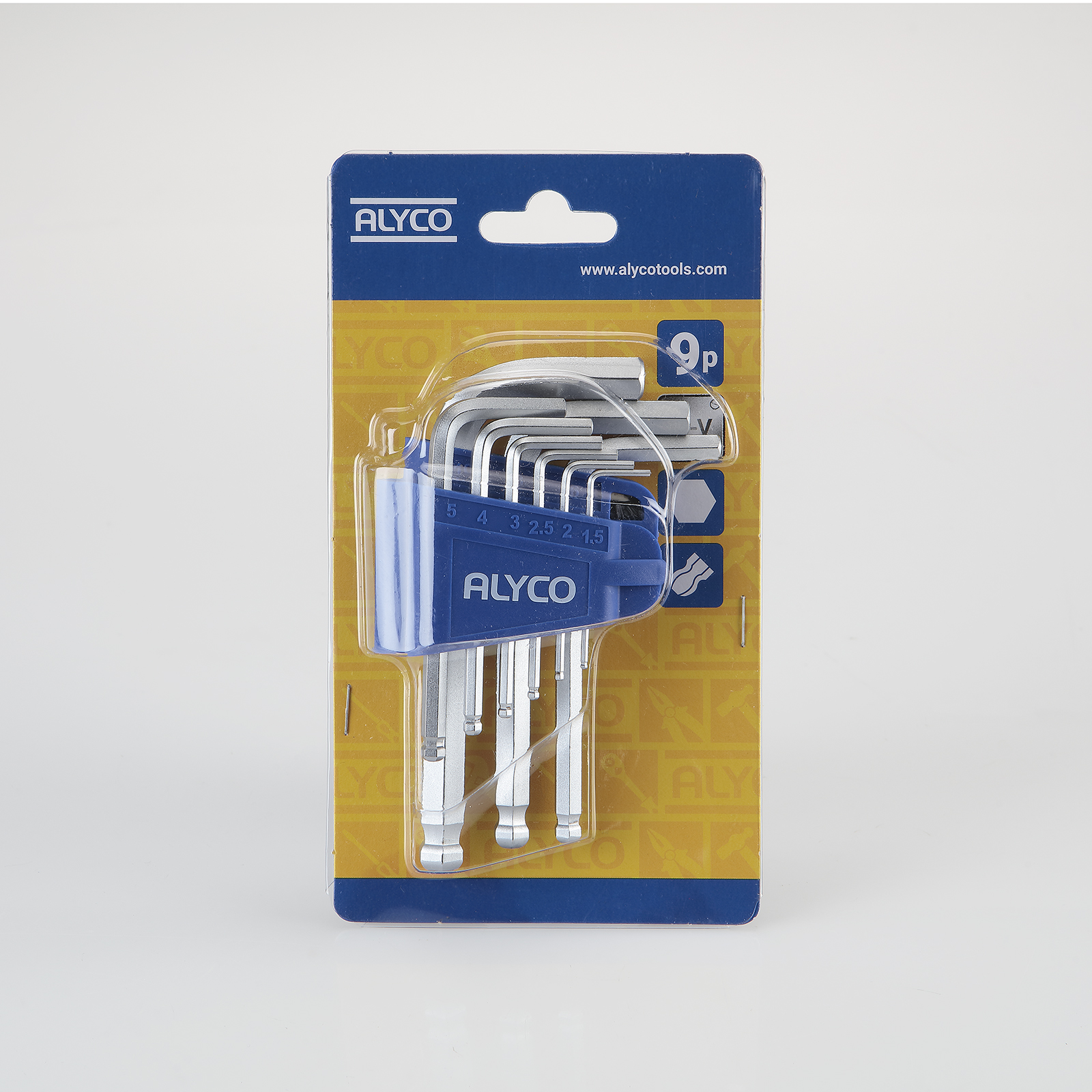 Juego De Llaves Allen De Bola, Soporte De Plástico ALYCO