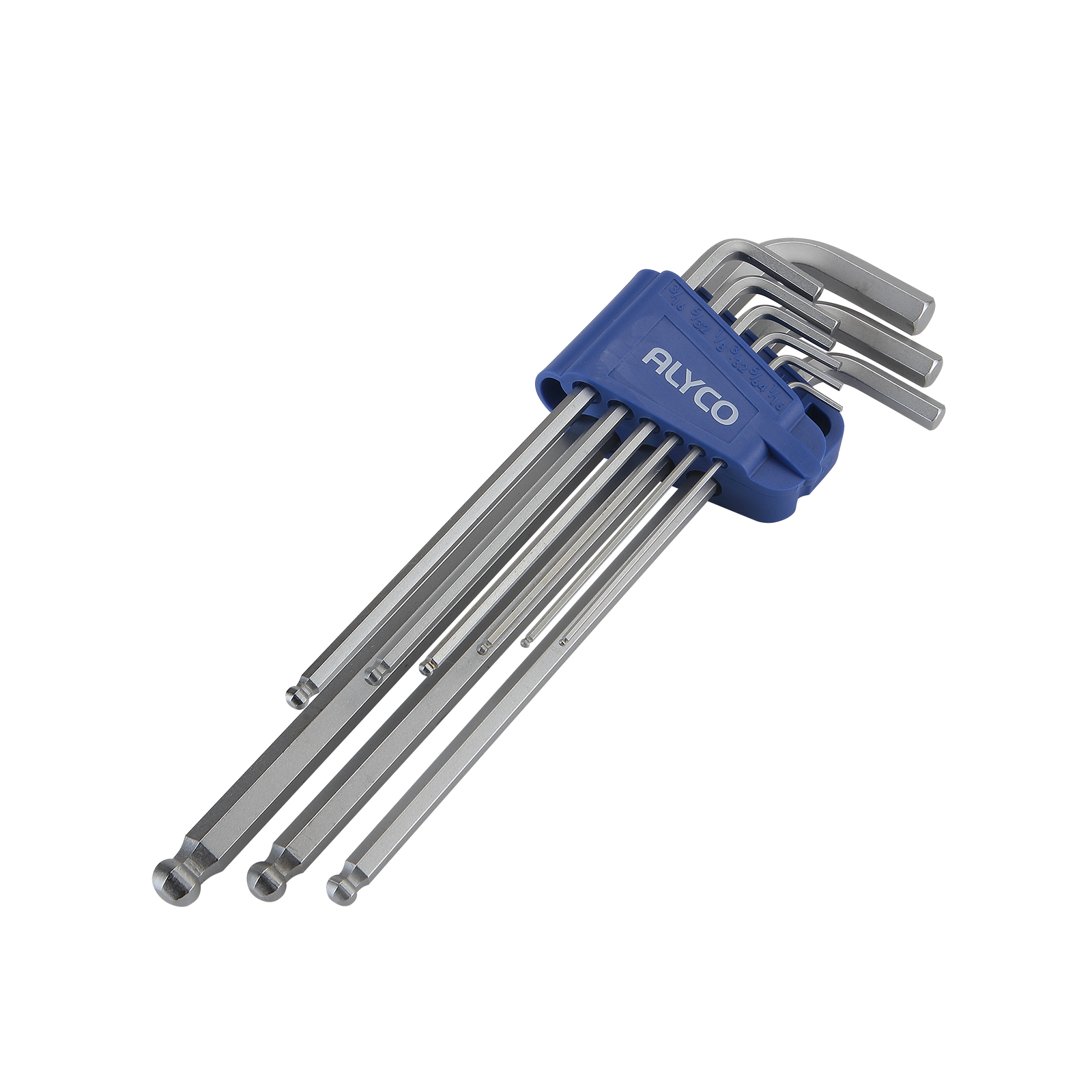 Juego De Llaves Allen De Bola Extralarga En Pulgadas, Soporte De Plástico ALYCO