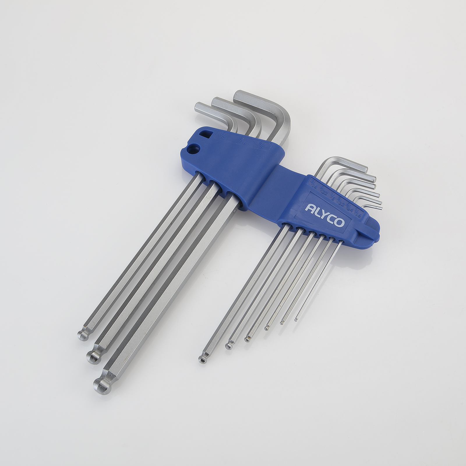 Juego De Llaves Allen De Bola Extralarga En Pulgadas, Soporte De Plástico ALYCO