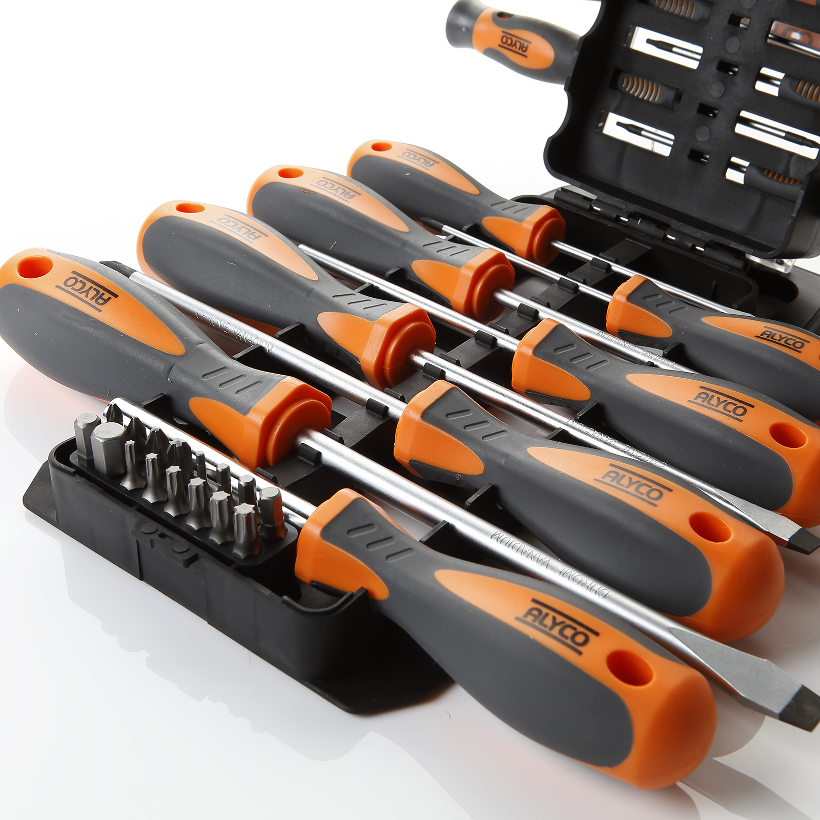 Juego De 4 Destornilladores Con Punta Plana, Recta Y Ph, En Blister ALYCO  ORANGE, Productos