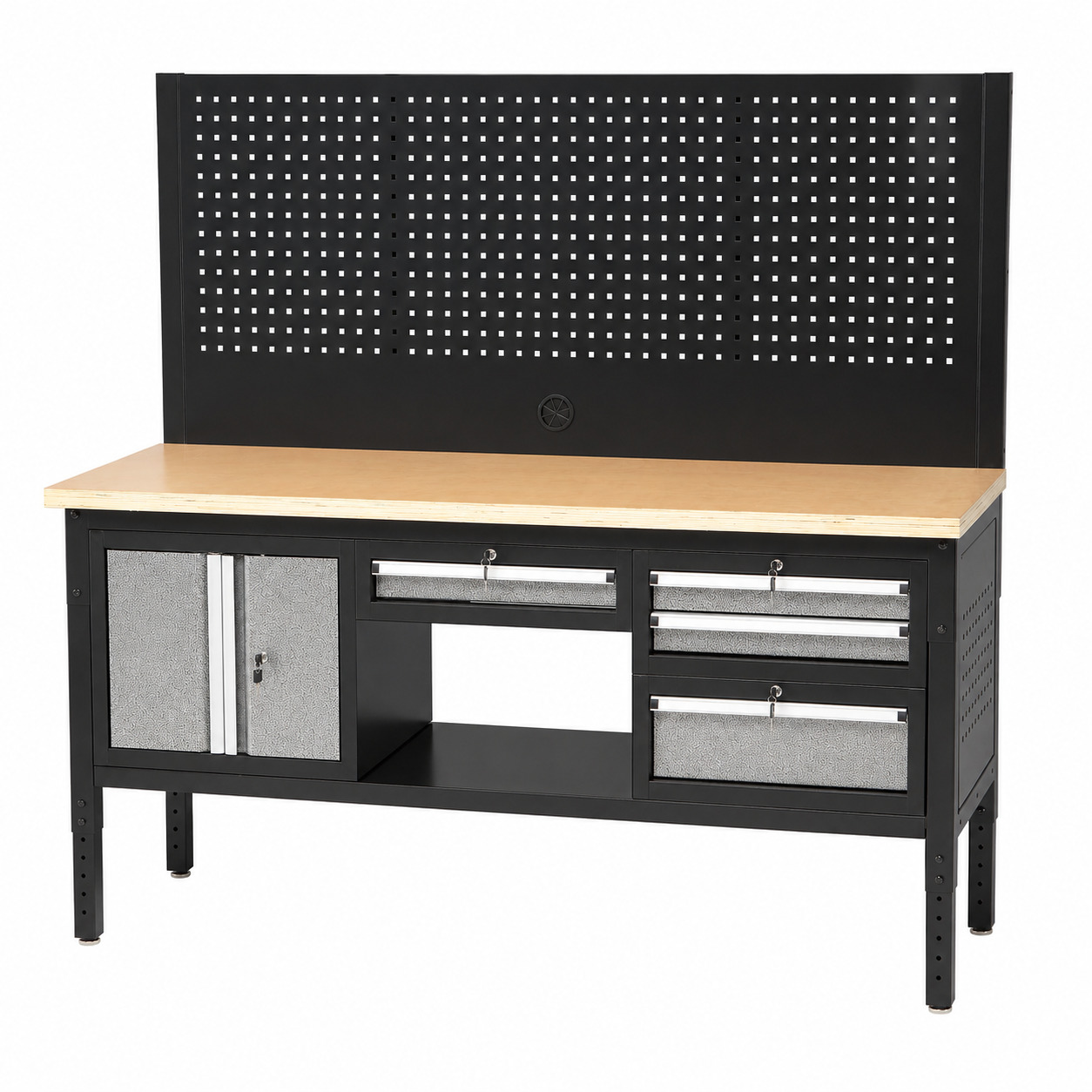 Mesa de trabajo C/Panel performado y 3 módulos 1830mm ALYCO
