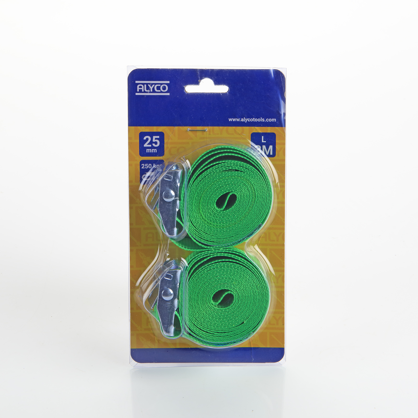 Set 2 cintas amarre con hebilla 25 mm x 3 M Alyco