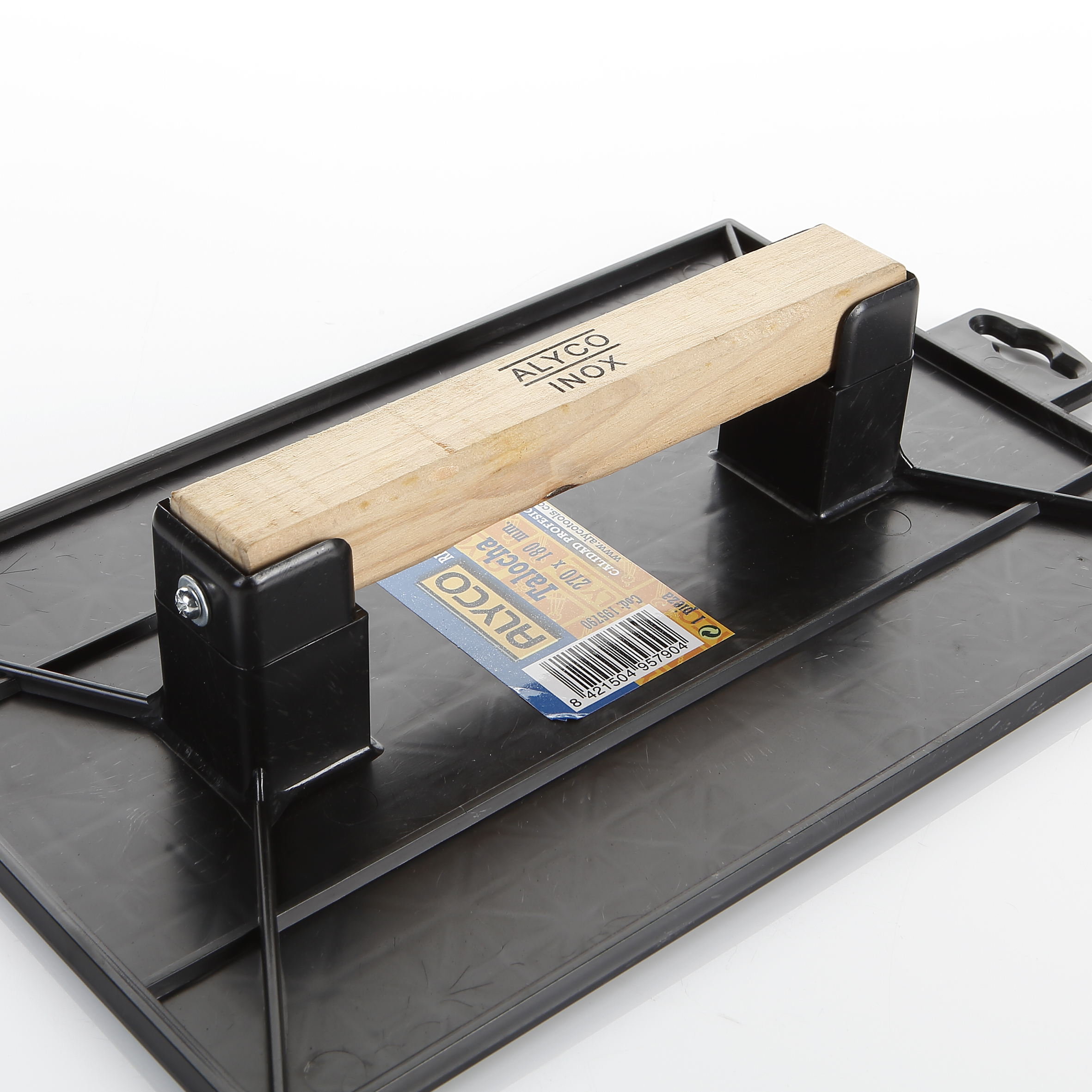 Talocha rectangular de plastico 270 x 180 mm mango madera Alyco 195790 