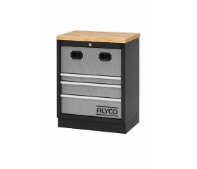 Armario Base Met. 3 Cajones + 2 Orificios Enc. Madera Alyco