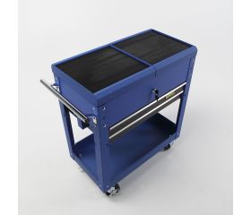 Carro Metálico De Taller Con 2 Cajones Con Bandeja Y  CompartimEnto Superior De Apertura Horizontal ALYCO