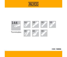 Kit de electricista de 147 piezas, con alicate para terminales, terminales aisladas, tijera y destornillador tester Alyco