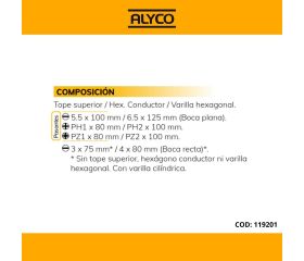 Juego De 6 Destornilladores pasantes Con Diferentes Bocas Y Mango Bimaterial ALYCO