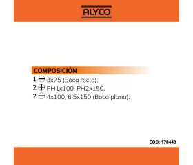 Juego De 5 Destornilladores Plano, Recto Y Ph En Caja Cartón ALYCO ORANGE