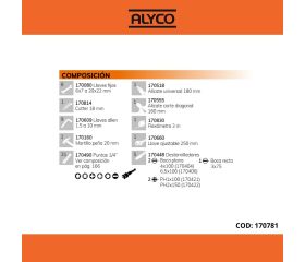 Caja Metálica Con Bandeja Interior Y 59 Herramientas ALYCO ORANGE