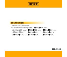 Juego De 20 Destornilladores En 1 Con Varilla De Doble Punta En Estuche De Plástico ALYCO
