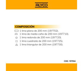 Juego De 5 Limas Bastas En Bolsa De Nylon ALYCO