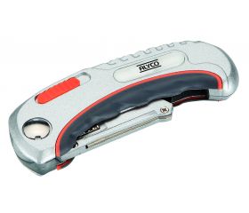 Cutter Abatible Cuchilla Trapezoidal Con Mango Metálico ALYCO ORANGE