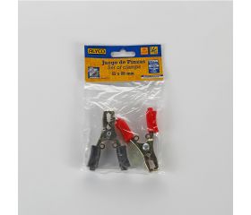 Juego de 2 pinzas para batería de acero cincado 45 A 80X55 mm Alyco