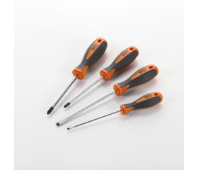 Juego De 4 Destornilladores Con Punta Plana, Recta Y Ph, En Blister ALYCO ORANGE