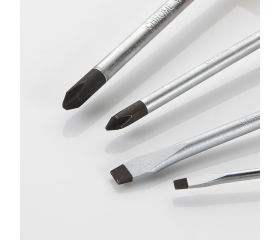 Juego De 4 Destornilladores Con Punta Plana, Recta Y Ph, En Blister ALYCO ORANGE