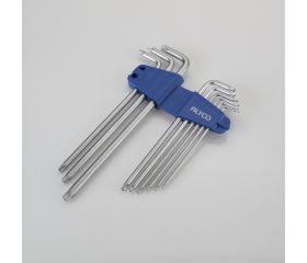 Juego De Llaves Torx Inviolable Extralarga, Soporte De Plástico ALYCO