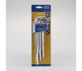 Juego De Llaves Allen De Bola Extralarga En Pulgadas, Soporte De Plástico ALYCO