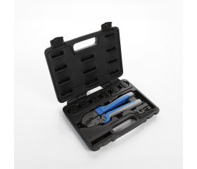 Juego de prensaterminales con 7 cabezas intercambiables, llave allen y tornillos de recambio Alyco