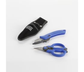 Kit de electricista con tijera y cuchillo pelacables en bolsa de nylon Alyco