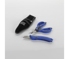 Kit de electricista con tijera y cuchillo pelacables en bolsa de nylon Alyco