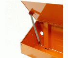 Mesa De Trabajo Metálica Con 3 Cajones, Panel Y Almacén Superior ALYCO ORANGE