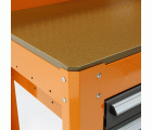 Mesa De Trabajo Metálica Con 3 Cajones, Panel Y Almacén Superior ALYCO ORANGE