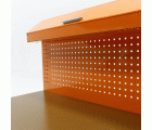 Mesa De Trabajo Metálica Con 3 Cajones, Panel Y Almacén Superior ALYCO ORANGE