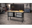 Mesa de trabajo C/Panel performado y 3 módulos 1520mm ALYCO