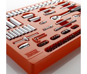 Módulo De 94 Piezas De Llaves De Vaso En Bandeja Plástico Para Carro ALYCO ORANGE