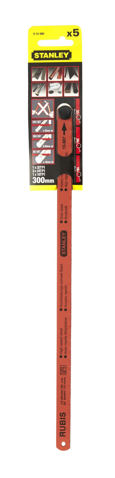 Hoja Rubis Acero HSS 18, 24 y 32dpp - 5 unidades