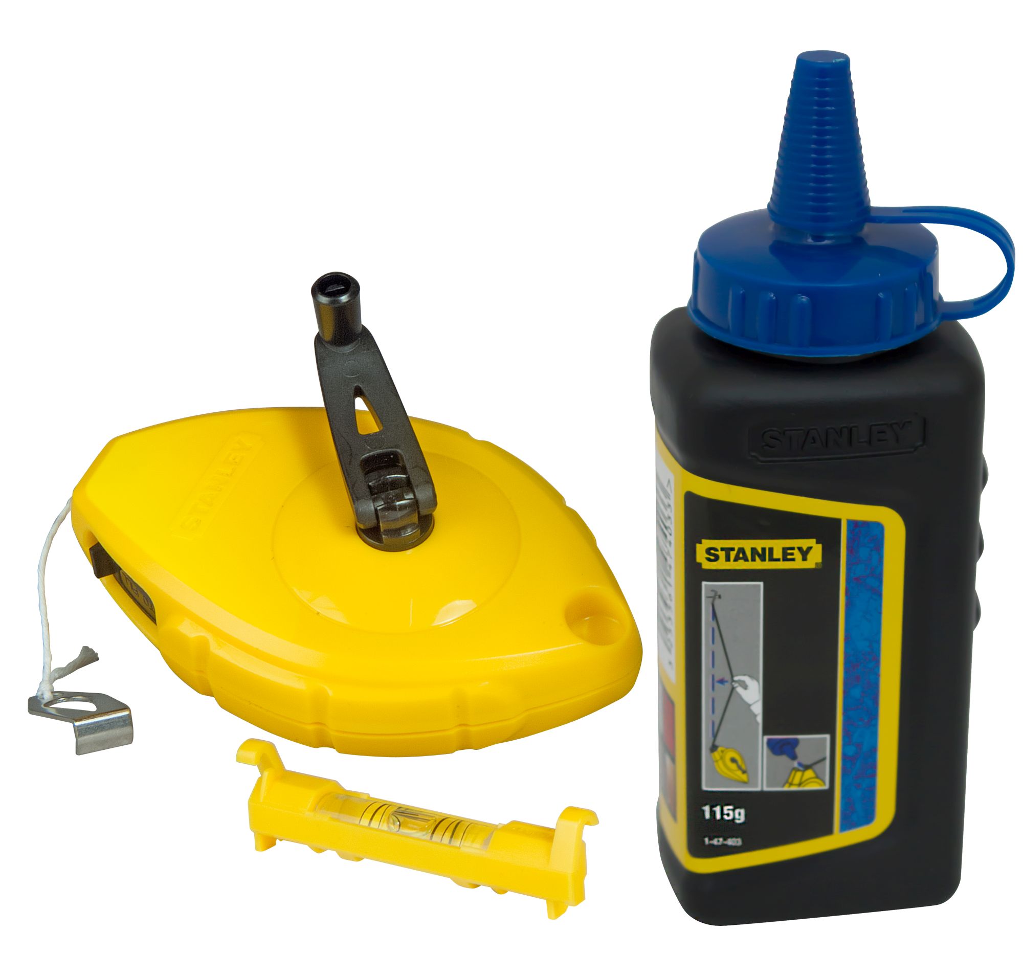 Tiralíneas Kit Stanley® 30m + polvo + nivel de cordel